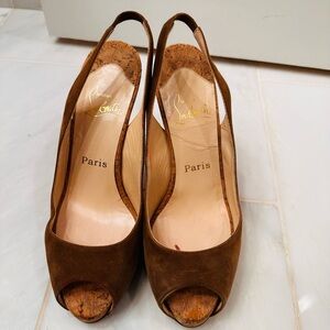 Christian Louboutin Suede Brown Heels